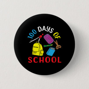 Days Of School Teacher And Student 100th Day  6 Cm Round Badge