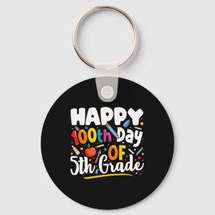 Days Of School Teacher Gift 100th Day Of 5th Grade Key Ring