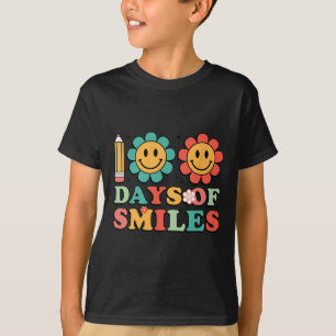 Days Of Smiles Retro Groovy Teacher 100th Day Of S T-Shirt