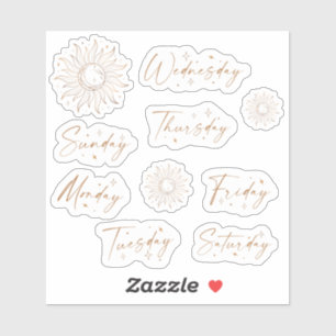 Days of the Week Celestial Planner Sticker Sheet