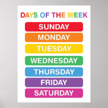 Days of the Week Classroom Poster