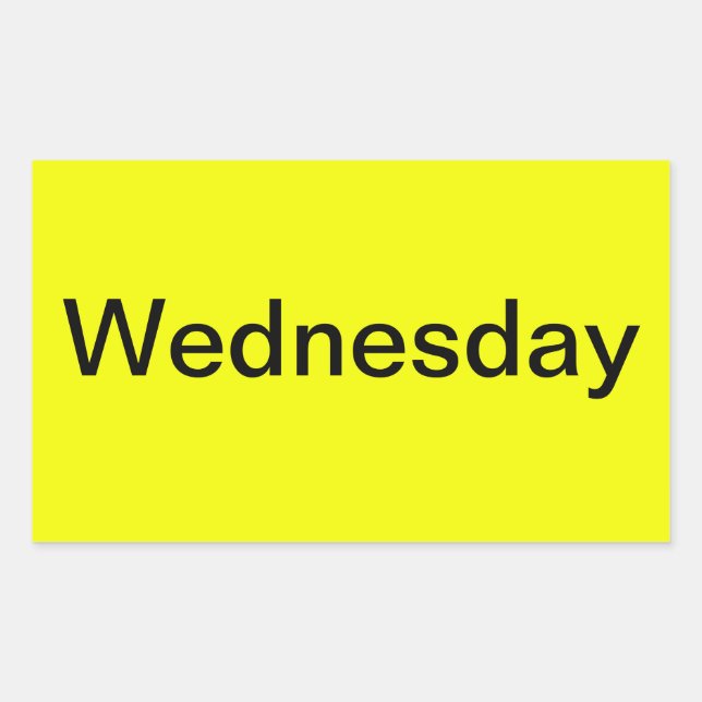 Days of the Week Colour Coded Calendar Visual Tool Rectangular Sticker (Front)