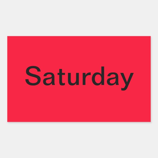 Days of the Week Colour Coded Calendar Visual Tool Rectangular Sticker (Front)