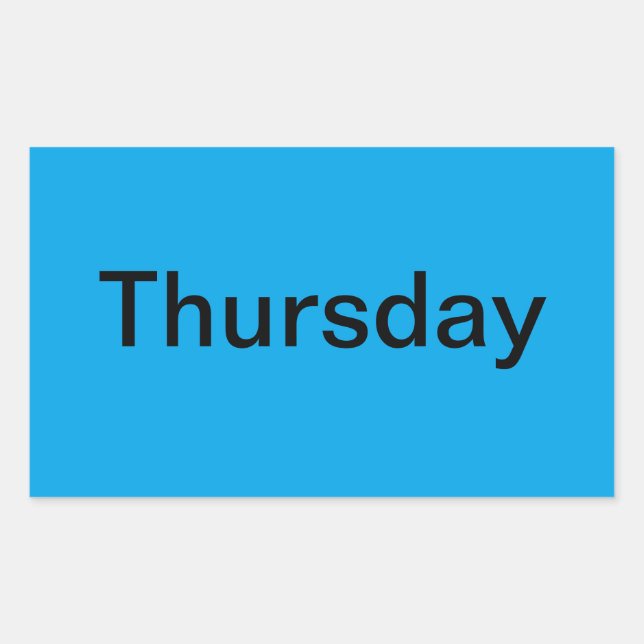 Days of the Week Colour Coded Calendar Visual Tool Rectangular Sticker (Front)