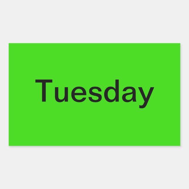 Days of the Week Colour Coded Calendar Visual Tool Rectangular Sticker (Front)