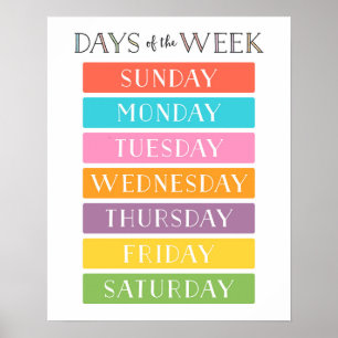 Days of the Week Educational Poster