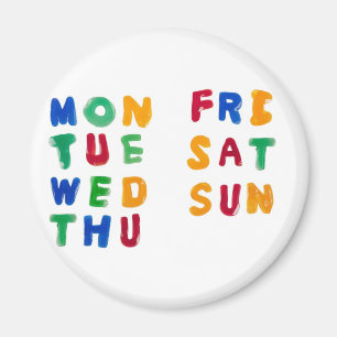 Days of the week magnet