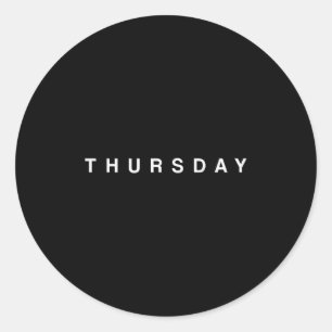 Days Of The Week Monday Tuesday Wednesday Thursday Classic Round Sticker