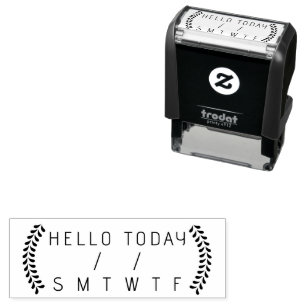 Days of the Week, Planner Date day Hello  Self-inking Stamp
