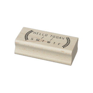 Days of the Week, Planner Date Hello journal  Rubber Stamp