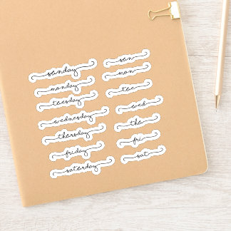 Days of the week planner sticker sheet