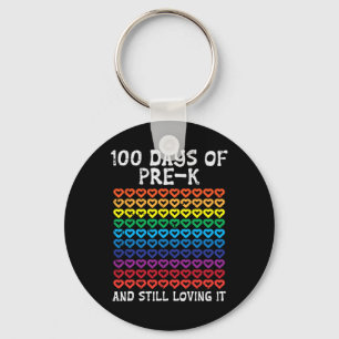 Days Pre-k Loving It Hearts 100th Day Of School Ki Key Ring