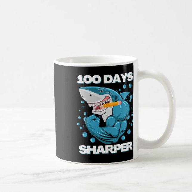 Days Sharper Shark Fun 100 Days Of School  Coffee Mug (Right)