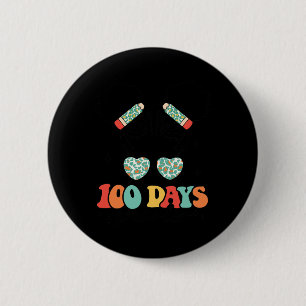 Days Smarter 100 Days Of School Messy Bun Black Gi 6 Cm Round Badge