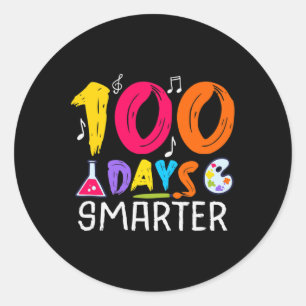 Days Smarter - 100 Days Of School Themed Classic Round Sticker