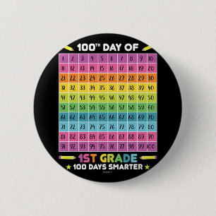 Days Smarter 100th Day Of School 1st Grade Student 6 Cm Round Badge