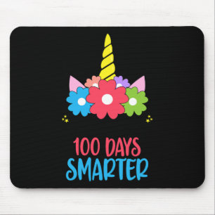 Days Smarter 100th Day Of School Unicorn Girls Wom Mouse Mat