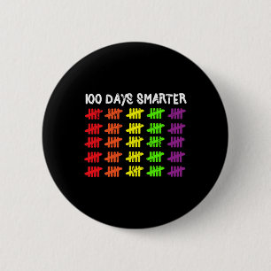 Days Smarter Counting Hash Marks Days Of School  6 Cm Round Badge