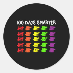 Days Smarter Counting Hash Marks Days Of School  Classic Round Sticker