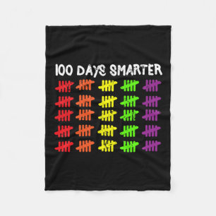 Days Smarter Counting Hash Marks Days Of School Fleece Blanket