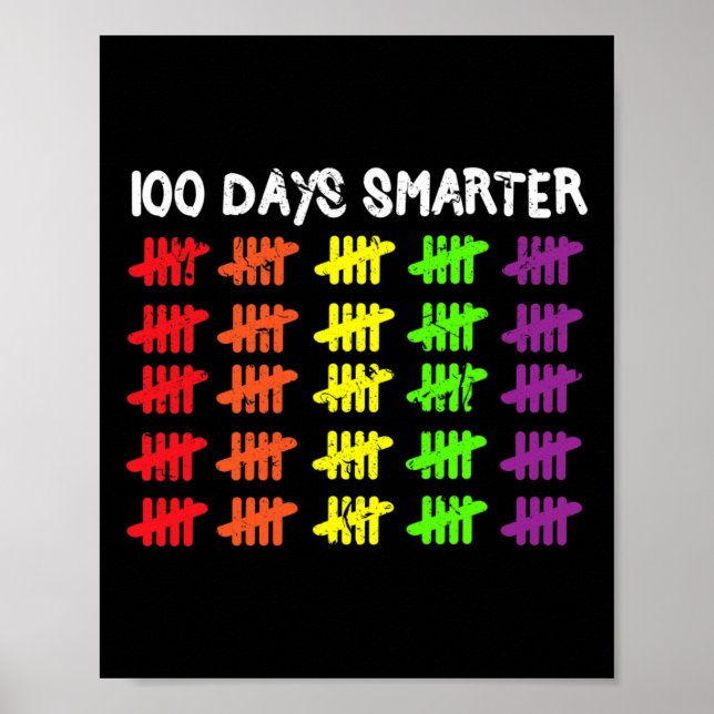 Days Smarter Counting Hash Marks Days Of School  Poster (Front)