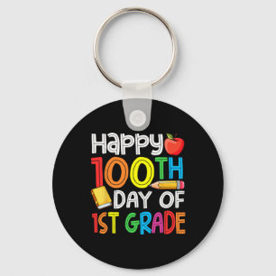 Days Smarter First Grade 100th Day Of School 1st G Key Ring