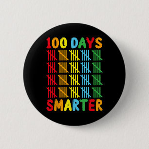 Days Smarter Fun Tally Teacher And Students Novelt 6 Cm Round Badge