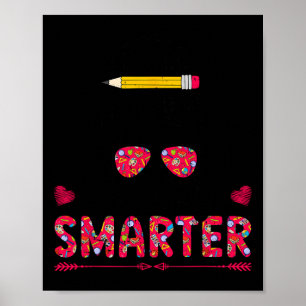 Days Smarter Girls Messy Bun Hair 100th Day Of Sch Poster