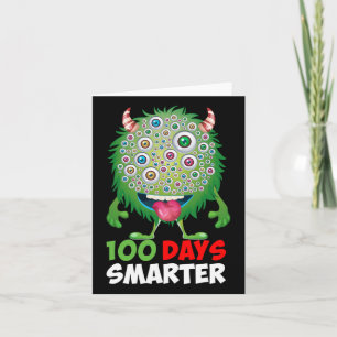 Days Smarter Happy 100th Day Of School Fun Monster Card