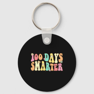 Days Smarter Happy 100th Day Of School Groovy Boy  Key Ring