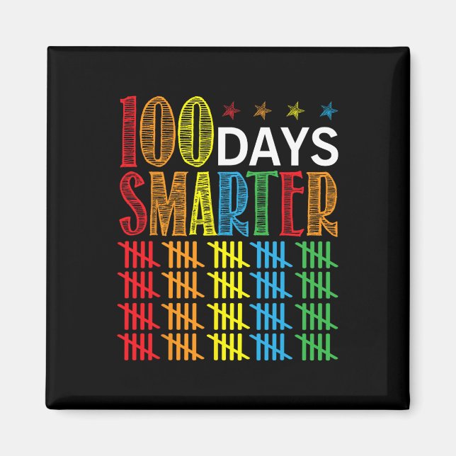Days Smarter Happy 100th Day Of School Student Tea Magnet (Front)