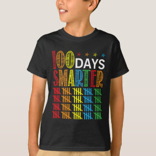 Days Smarter Happy 100th Day Of School Student Tea T-Shirt