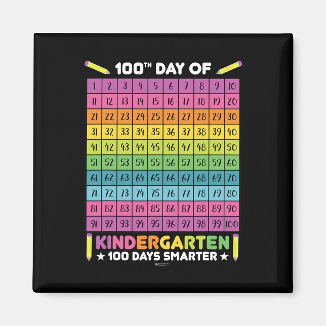 Days Smarter Kindergarten Students 100th Day Of Sc Magnet (Front)