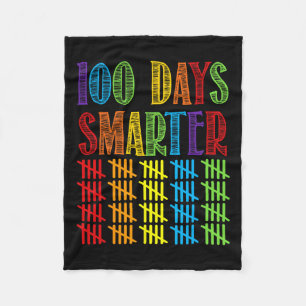 Days Smarter Kindergarten Teacher 100th Day Of Sch Fleece Blanket