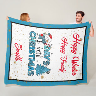 Days Until Christmas Customise Fleece Blanket