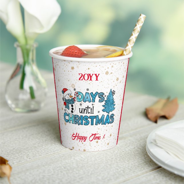 Days Until Christmas Customise Paper Cups (Insitu)