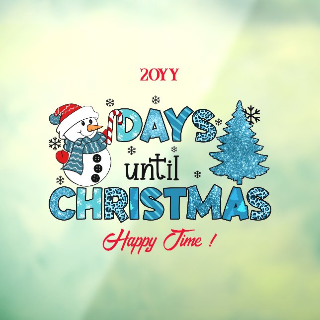 Days Until Christmas Customise Window Cling (Sheet 3)