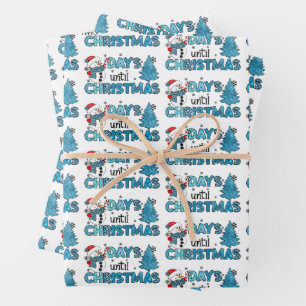 Days Until Christmas Customise Wrapping Paper Sheet