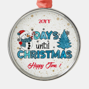 Days Until Christmas Customize Metal Tree Decoration