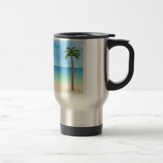 Daytime Beach Scene: Travel Mug