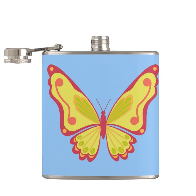 Daytime Butterfly Hip Flask (Opened)