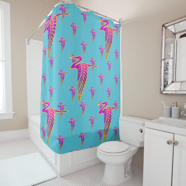 Daytime Migration Shower Curtain (In Situ)