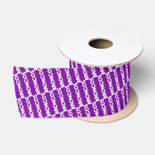 Dayton Broncos Repeating Ribbon Satin Ribbon