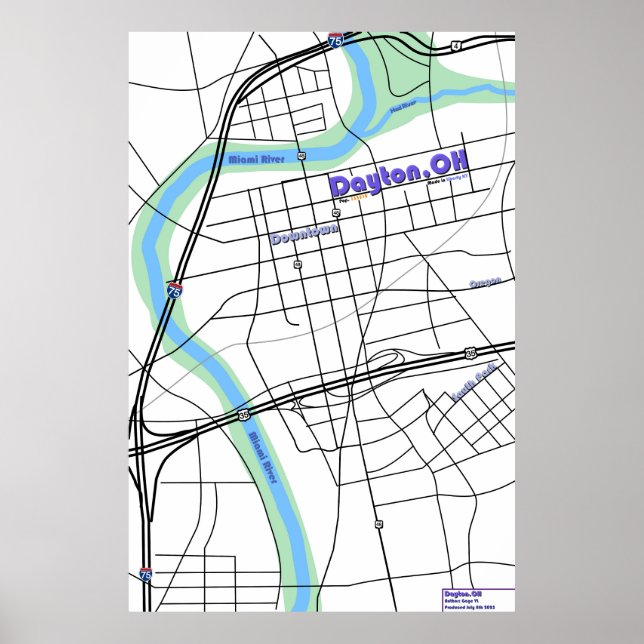 Dayton OH Map Poster (Front)
