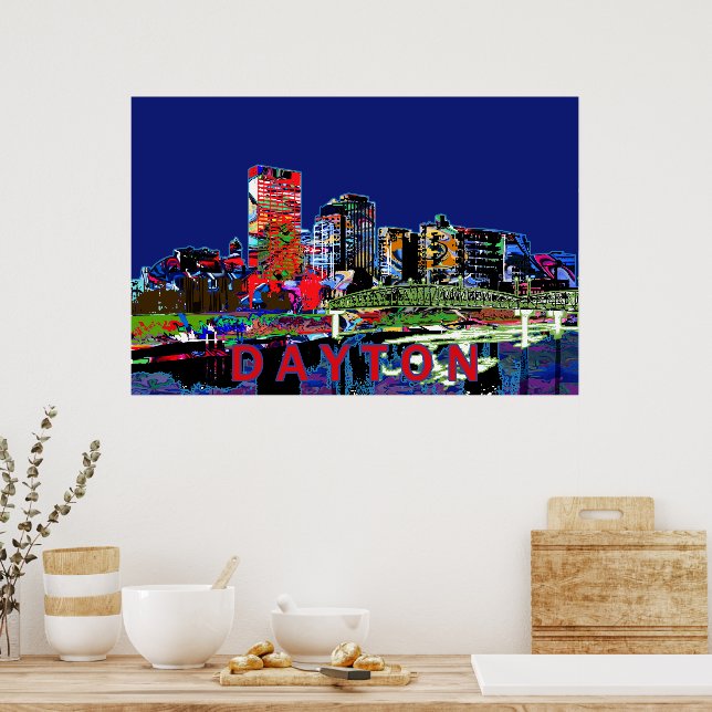 Dayton, Ohio in graffiti Poster (Kitchen)