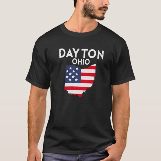 Dayton Ohio USA State America Travel Ohioan Premiu T-Shirt (Front)