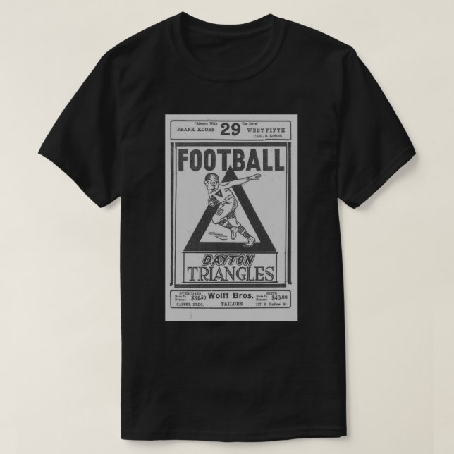 Dayton Triangles Football Sticker T-Shirt (Design Front)