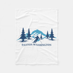 Dayton Washington Ski Resort Skiing Skier Fleece Blanket