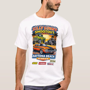 Daytona Beach 2024 Classic Car Shootout Retro Post T-Shirt