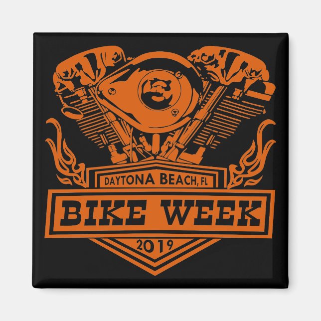 Daytona Beach Bike Week 2019 Engine 2 Magnet (Front)